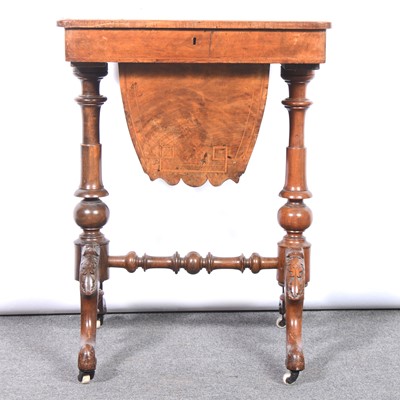 Lot 379 - Victorian burr walnut work table