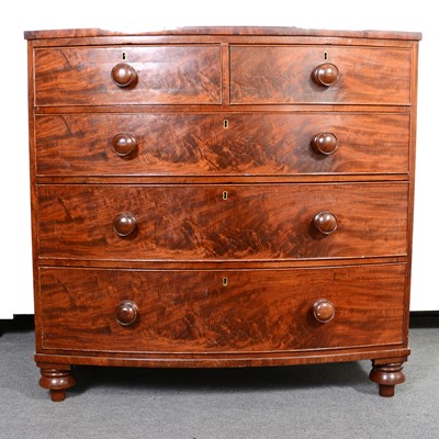 Lot 398 - Victorian mahogany bowfront chest of drawers