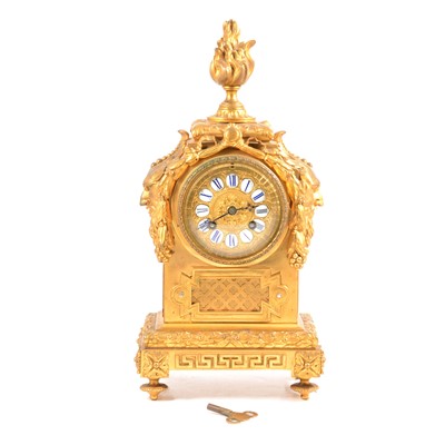 Lot 102 - French gilt cased mantel clock