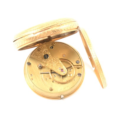 Lot 182 - 18ct gold case fob watch and a yellow metal cased fob watch