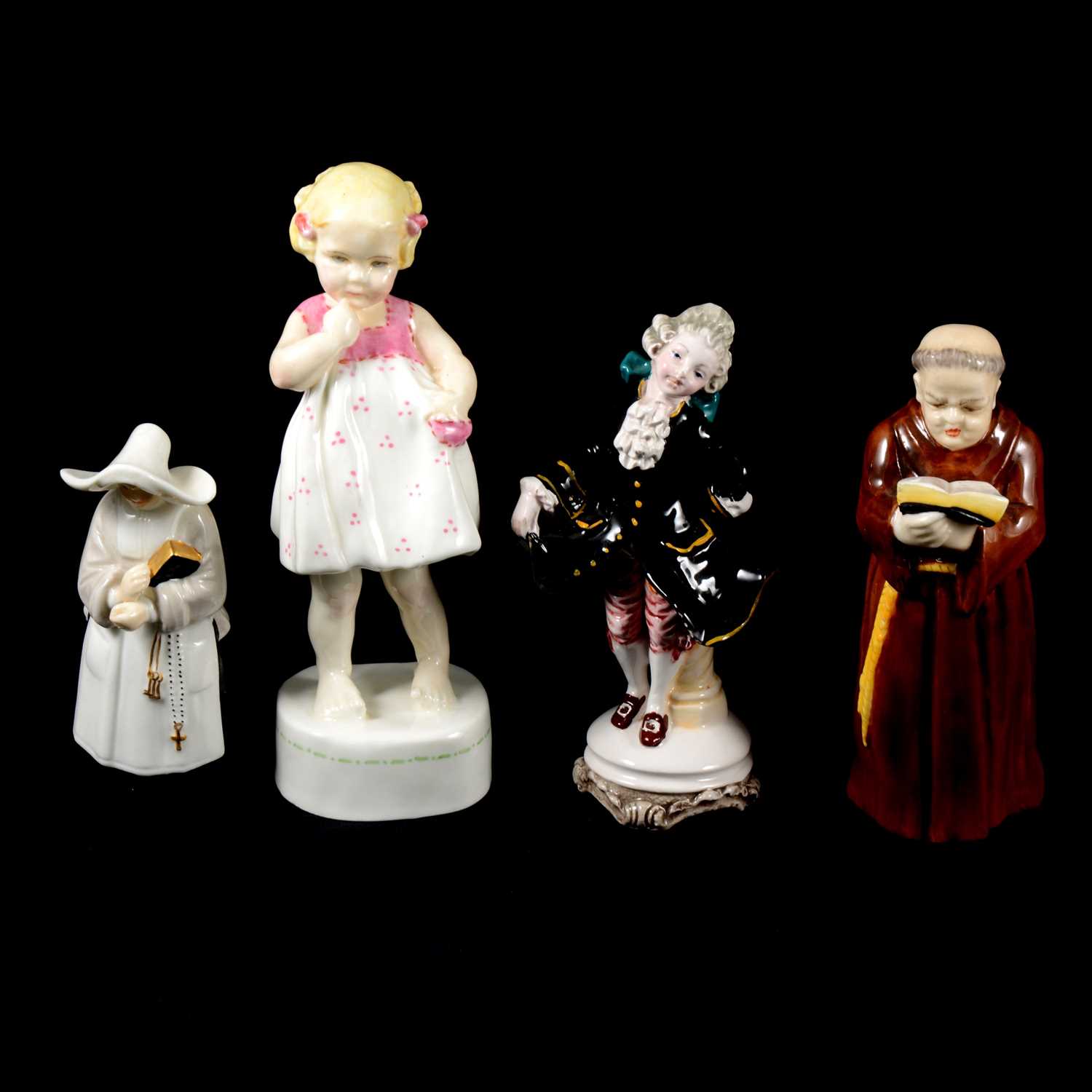 Lot 39 Royal Worcester figurines and candlesnuffers,