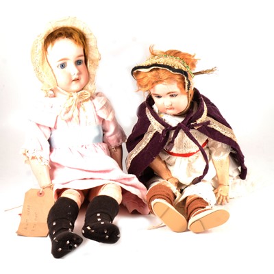 Lot 122 - Armand Marseille bisque head doll, 390 head stamp and a EHST doll.