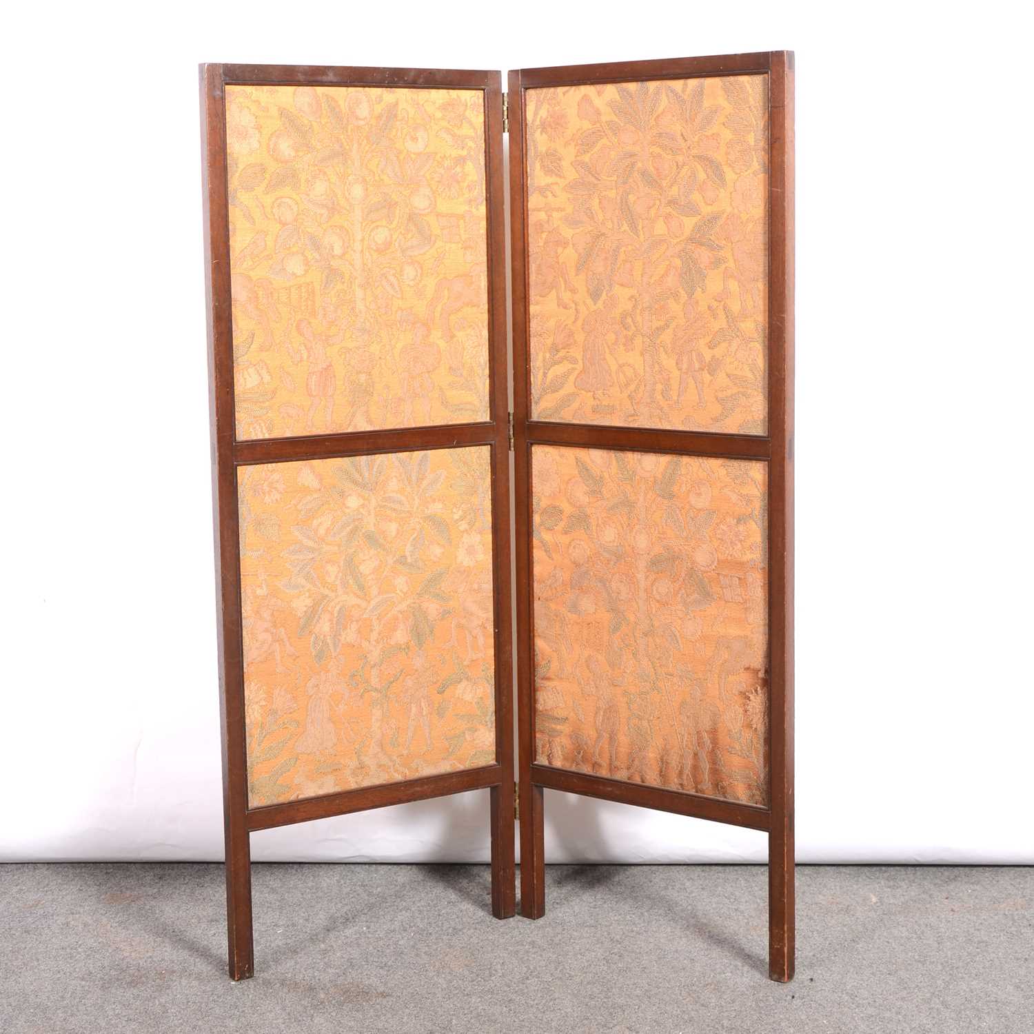 Lot 513 - A Victorian mahogany two-fold demi screen