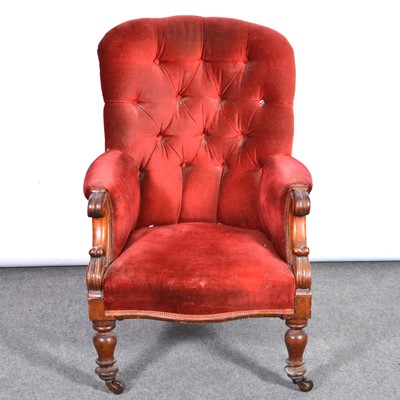 Lot 561 - Victorian mahogany easy chair