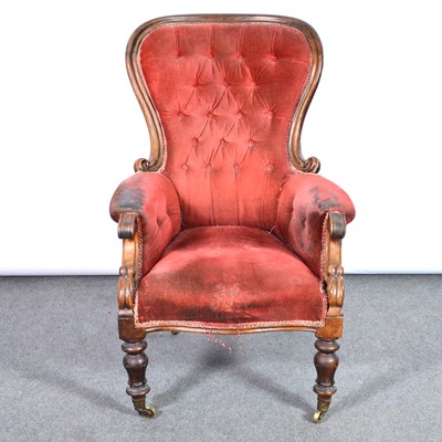 Lot 559 - Victorian mahogany easy chair