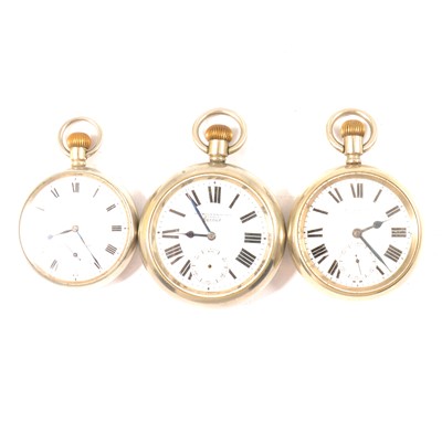 Lot 220 - Three military nickel cased pocket watches