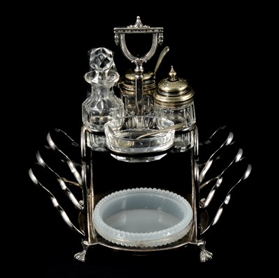 Lot 24 - Victorian silver plated breakfast set by Hukin and Heath
