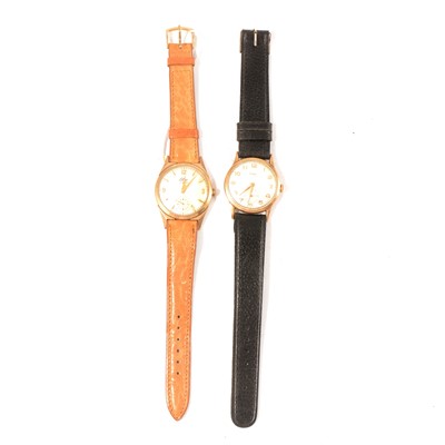 Lot 256 - Two 9ct gold cased wristwatches