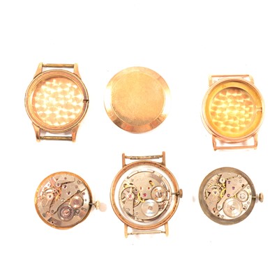 Lot 290 - Three vintage 9ct gold cased wristwatches