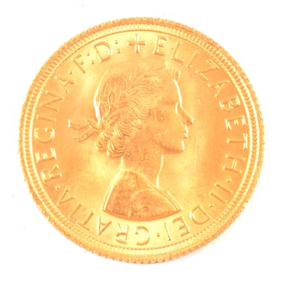 Lot 280 - A Gold Full Sovereign Coin, Elizabeth II 1965.