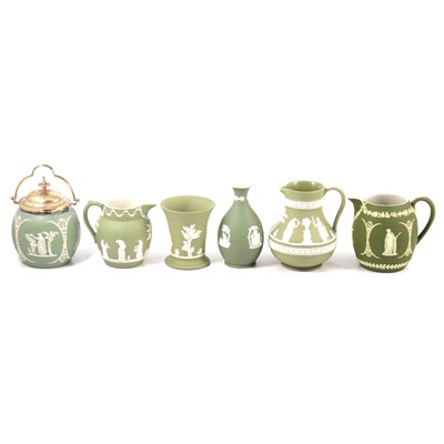 Lot 63 - Collection of Wedgwood green jasperware