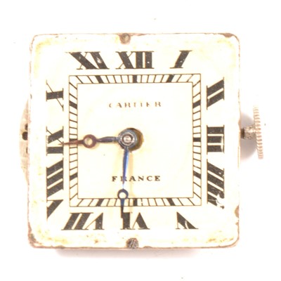 Lot 291 - Vintage watch movement and Cartier dial