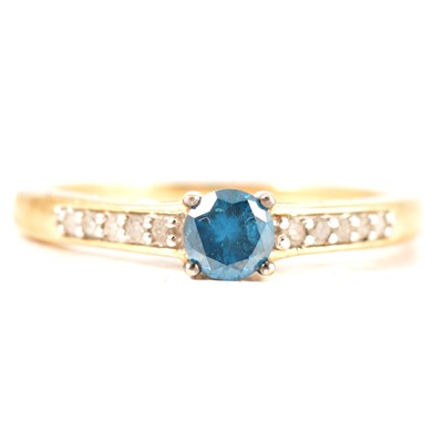 Lot 225 - Gemporia - a blue and white diamond ring.