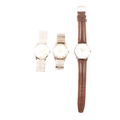 Lot 318 - Three steel cased wristwatches