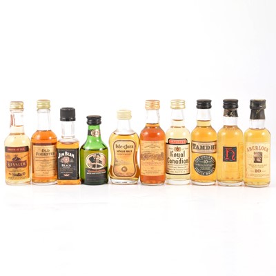 Lot 205A - Collection of assorted miniatures, mostly whisky, some single malts, blends, and American