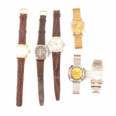 Lot 351 - Six gentlemens' wristwatches.