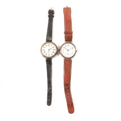 Lot 244 - Two J W Benson trench watches