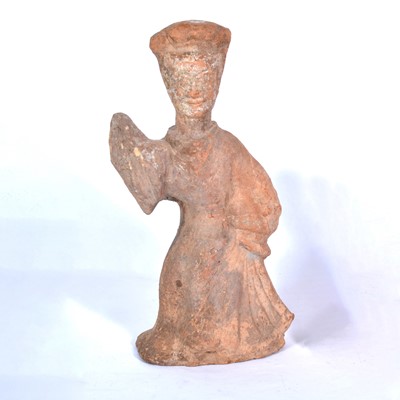 Lot 146 - Han dynasty pottery figure of a standing court attendant