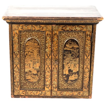 Lot 174 - Chinese black lacquered table cabinet