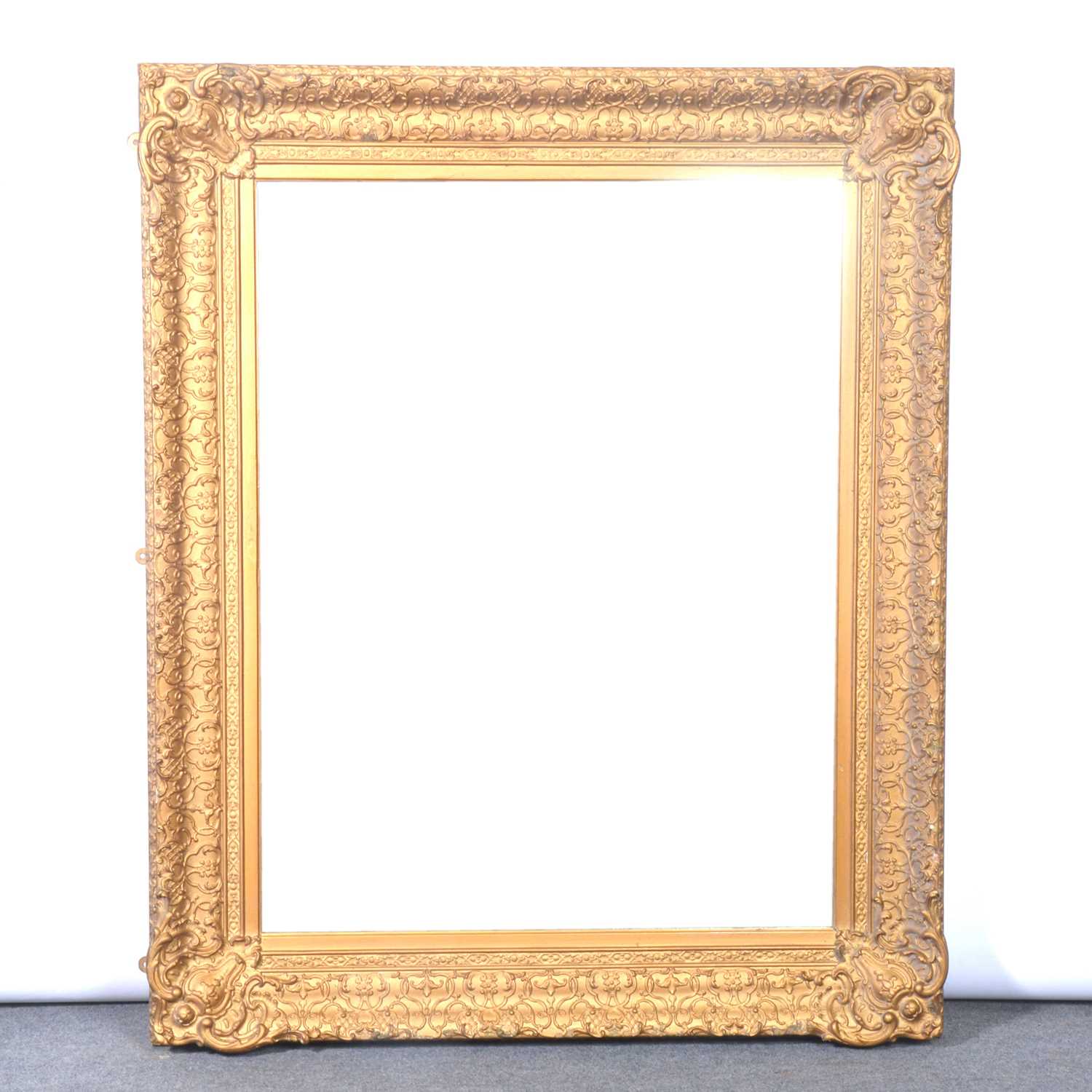 Lot 354 - Large Victorian gilt gesso frame, replaced mirror glass