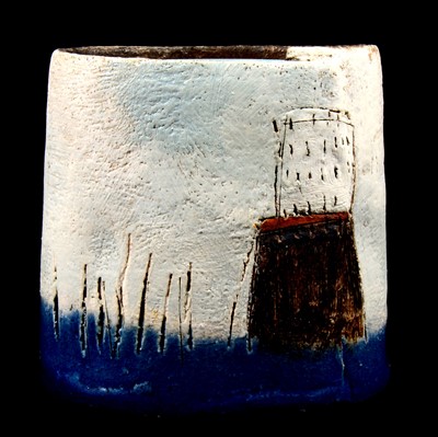 Lot 93 - Craig Underhill, a stoneware vessel with seascape