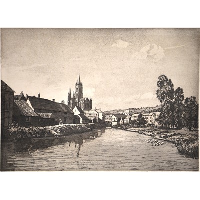 Lot 316 - W Westley Manning, Sorrento and Truro, and an etching.