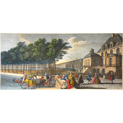 Lot 530 - After J Rigaud, View of the One Wing of Fontainebleau taken from the Court of Fountains, and others.