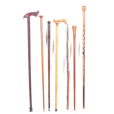 Lot 76 - Collection of seven walking sticks