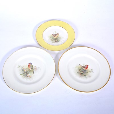 Lot 41 - Three Royal Worcester cabinet plates painted by E Townsend