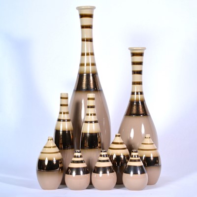 Lot 60 - Ten modern decorative bottle vases.