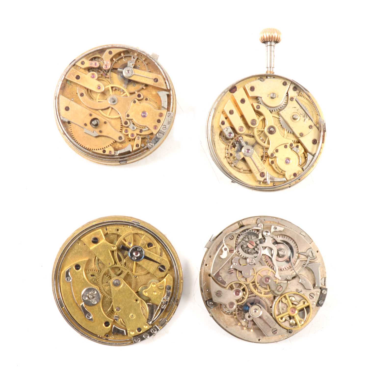 Lot 122 - Four repeater pocket watch movements, all as found
