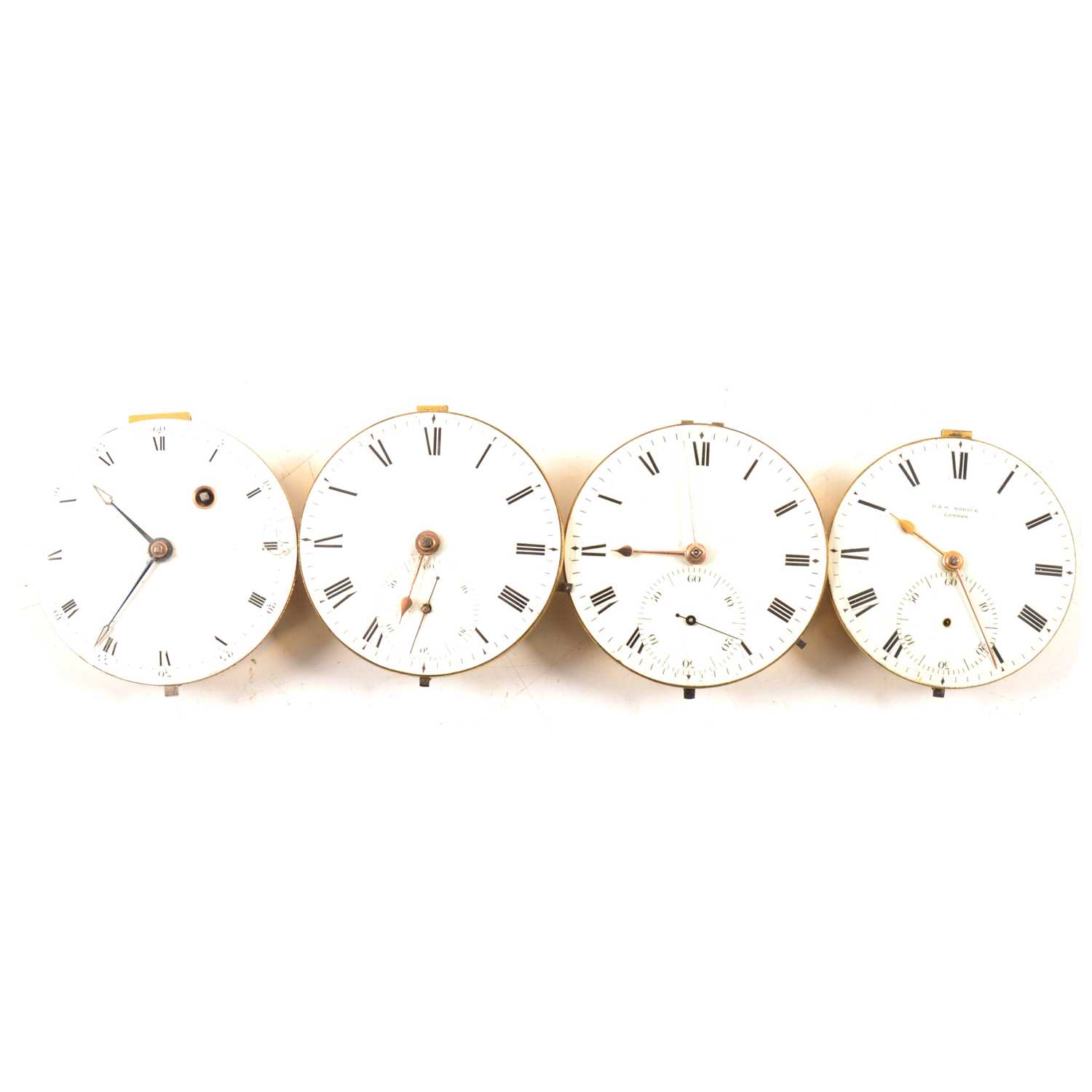 Lot 119 - Four verge pocket watch movements