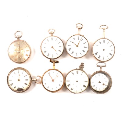 Lot 125 - Eight silver cased open faced pocket watches