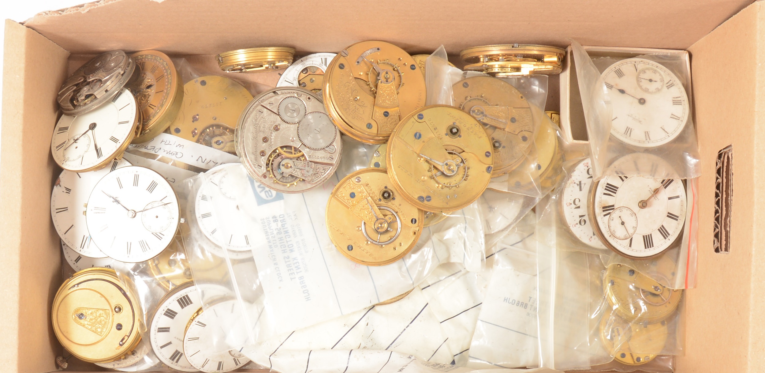 Lot 167 Quantity of pocket watch movements, all as