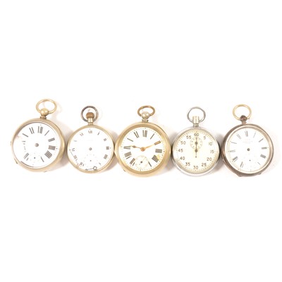 Lot 174 - Quantity of nickel plated pocket watch and stop watches