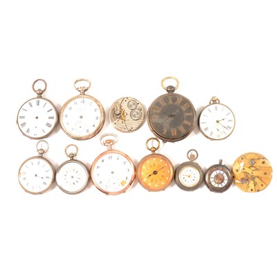 Lot 176 - Silver and gold plated slim dress pocket watch by Alpine, etc.