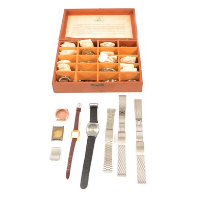 Lot 456 - Quantity of wristwatch cases, straps and other parts.