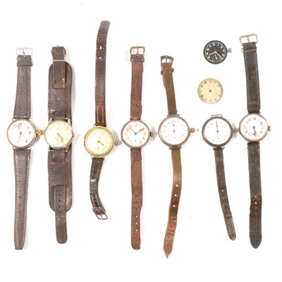 Lot 246 - Seven trench watches