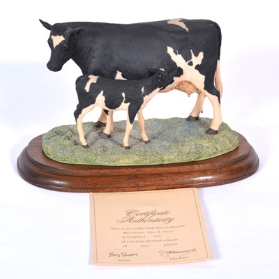 Lot 20 - Border Fine Arts model, Friesian Cow & Calf, limited edition 275/850