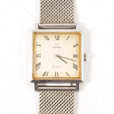 Lot 248 - Omega - a gentleman's stainless steel De Ville manual wind wristwatch.