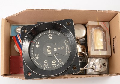 Lot 292 - British Rail Locomotive gauge, WW2 and other medals, RAOB jewel, silver napkin rings, and coins.