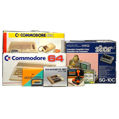 Lot 1265 - Commodore 64C computer with printer, boxed.