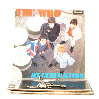 Lot 202 - Seven LP vinyl music records including The Who, The Beatles & The Rolling Stones.