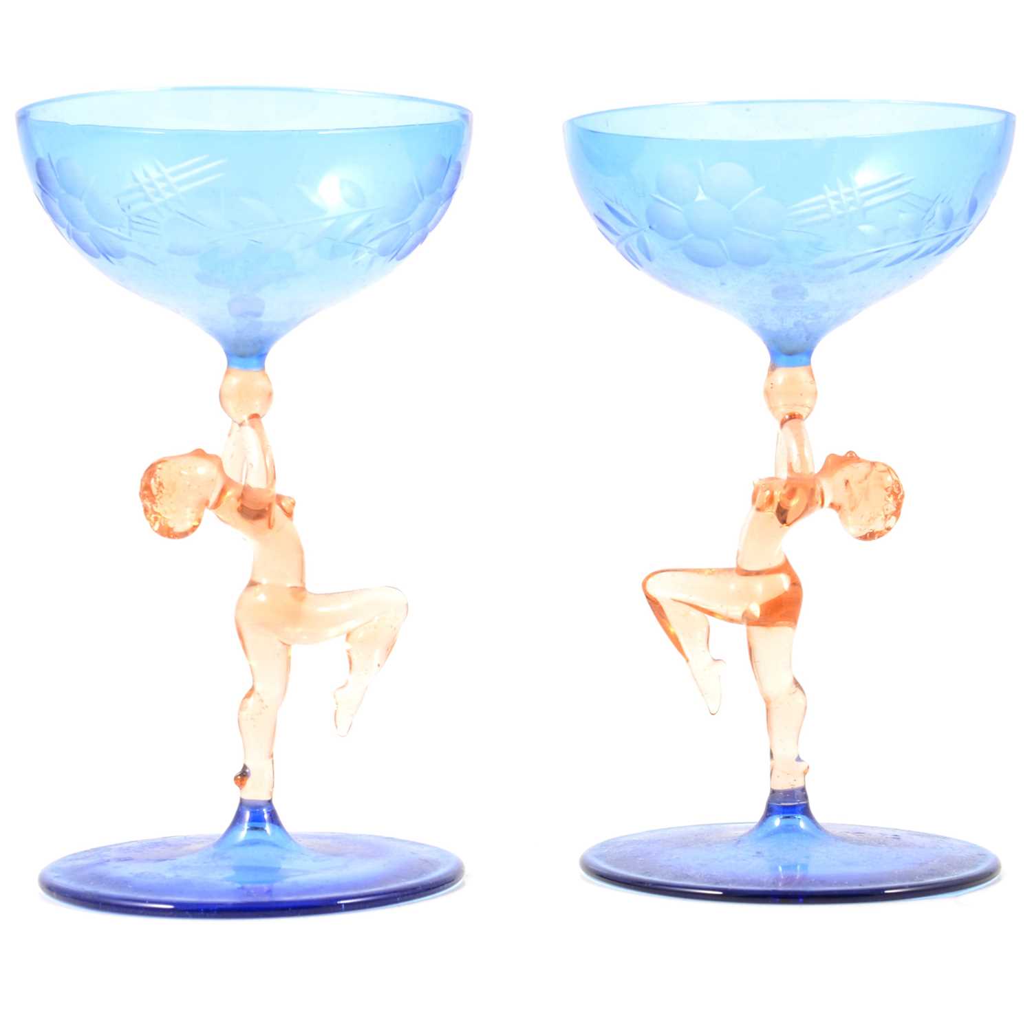 Lot 71 - Two Italian liquor glasses, possibly Bimini