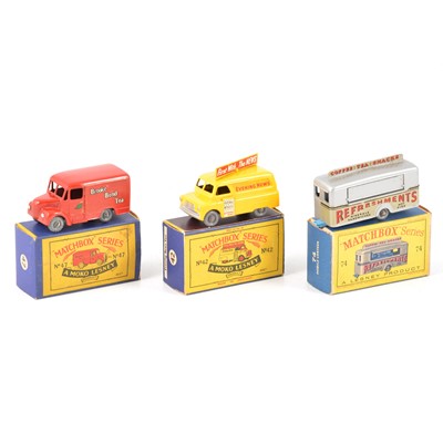 Lot 1093 - Three Matchbox Series die-cast models including Evening News Van.