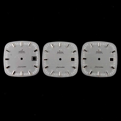 Lot 401 - Three Omega "Big Square" watch dials