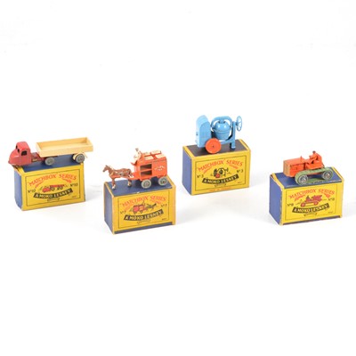 Lot 1101 - Four Matchbox Series die-cast models including no.3 cement mixer