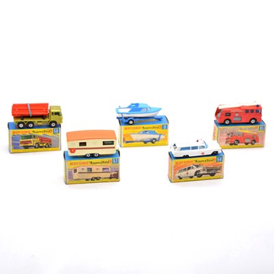 Lot 1113 - Five Matchbox Superfast die-cast models including no.58 DAF girder truck