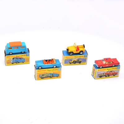 Lot 1114 - Four Matchbox Superfast die-cast models including no.23 Volkswagen Camper