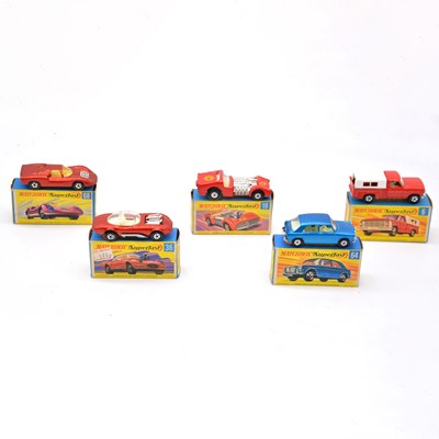 Lot 1116 - Five Matchbox Superfast die-cast models five including no.64 MG 1100
